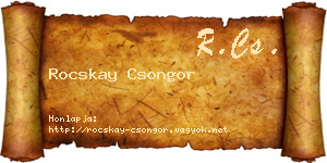 Rocskay Csongor névjegykártya